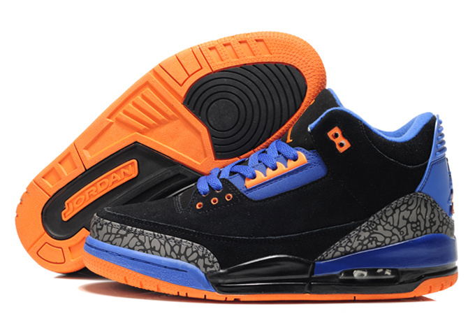 Air Jordan 3 Men Shoes Black/Blue Online